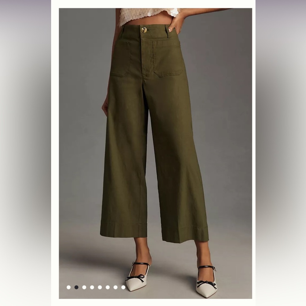 NWT Anthropologie Colette Cropped Wide-Leg Pants by Maeve